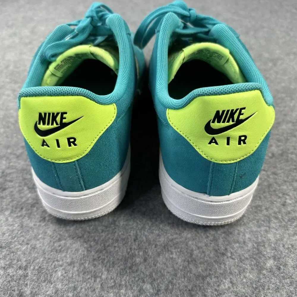 Nike Air Force 1 Low Shoes Sneakers Mens Sz 9.5 Teal Multicolor Suede CK4383-300